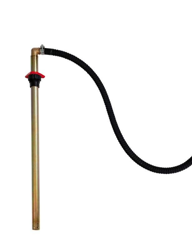 Seinäkiinnitteisen pumpun putki letkulla ja astiamutterilla pituus 940mm